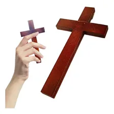 Kit 10 Cruz Crucifixo Madeira Sem Imagem 15,5cm Atacado Foto mini 4