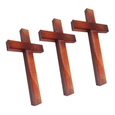 Kit 10 Cruz Crucifixo Madeira Sem Imagem 15,5cm Atacado Foto mini 1