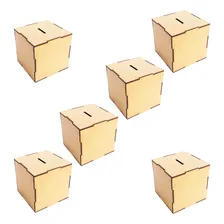 Kit 10 Cubo Cofre Mdf Cofrinho 10 Cm Lembrancinha Arte Festa Cor Mdf Cru Sem Pintura Cubo Cofre Cofrinho Foto mini 3