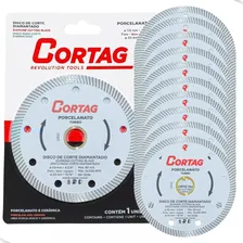 Kit 10 Disco Corte Porcelanato Diamantado Turbo 110mm Cortag Foto  mini 1