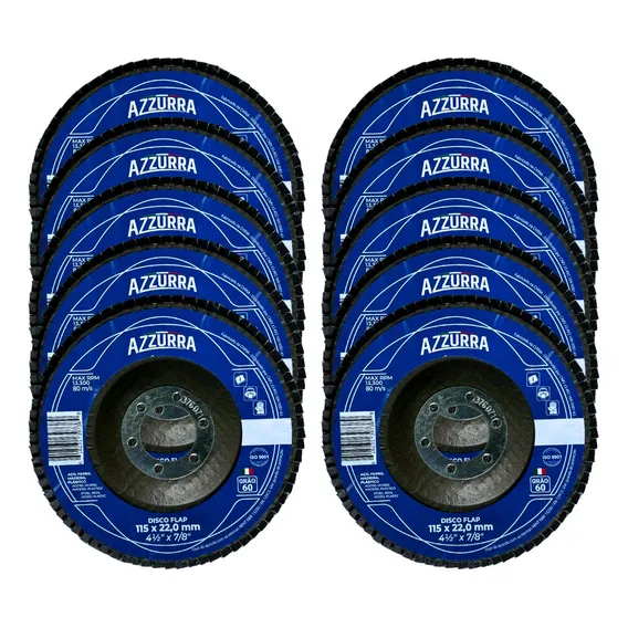 Kit 10 Disco Flap Cônico Lixadeira 115mm Grão 60 Foto 1