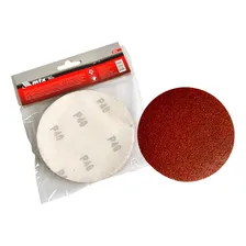 Kit 10 Disco Lixa P/ Suporte Velcro 115mm P40 Óxido Alumínio Foto  mini 1
