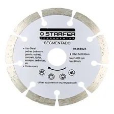 Kit 10 Discos Diamantado Segmentado Seco 110x20mm - Starfer Foto mini 2