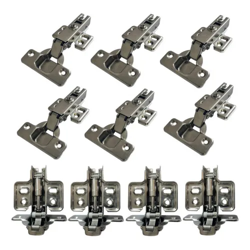 Kit 10 Dobradiça Amortecedor Reta Armário Móveis Caneco 35mm Foto 1