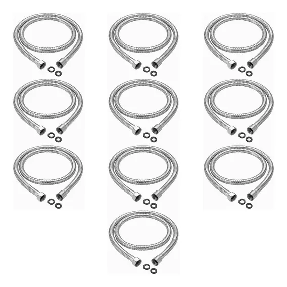 Kit 10 Engate Flexível Inox Chuveirinho Ducha Higiênica 120c Foto 1