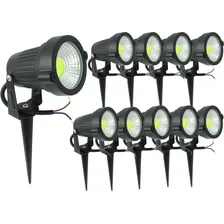 Kit 10 Espeto Luminaria De Jardim Cob Led 5w Cor Da Luz Verde Foto  mini 1