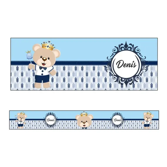 Kit 10 Faixa Decorativa Ursinho PrÃncipe Adesivo Border N Foto 1