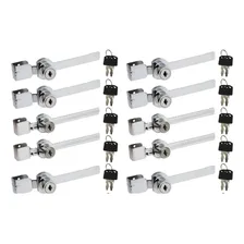 Kit 10 Fechaduras Vitrine Cromada Trava Jacaré 140mm Vidro Cor Cromado Foto mini 1