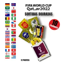 Kit 10 Figurinhas Douradas Aleatórias S/ Repetição Copa 2 Personagem Copa Do Mundo Qatar 2022 Foto mini 1