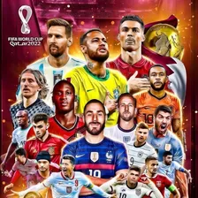 Kit 10 Figurinhas Douradas Aleatórias S/ Repetição Copa 2 Personagem Copa Do Mundo Qatar 2022 Foto mini 3