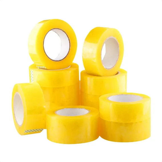 Kit 10 Fita Adesiva Transparente 300m Larga Para Embalagem Cor Transparente/cristal Lisa Foto 1