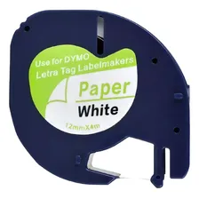Kit 10 Fita Compatível Dymo Letratag Papel 12mm 91200t 10697 Cor Branco Foto  mini 1