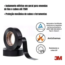 Kit 10 Fita Isolante Imperial 18mm X 5m Preta 3m Foto mini 4