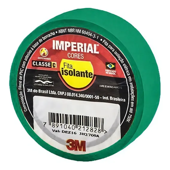 Kit 10 Fita Isolante Imperial Verde 18mm X 20m 3M Foto 1