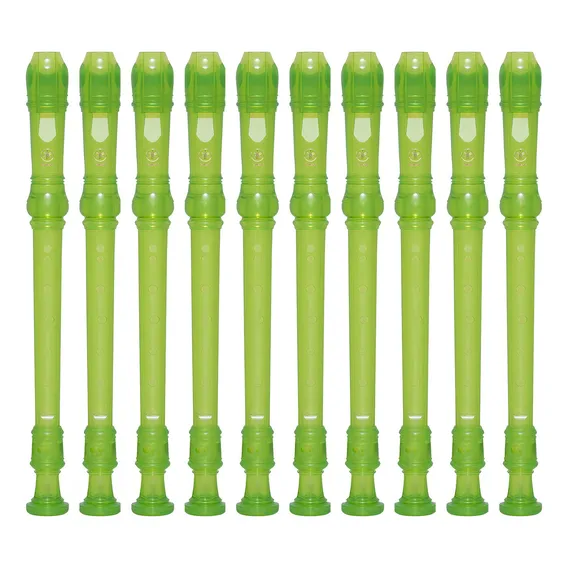 Kit 10 Flautas Doce Soprano Barroca Em C Yrs20b Verde Yamaha Foto 1