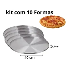 Kit 10 Formas De Pizza 40 Cm AlumÃnio Cor Aluminio Foto mini 3