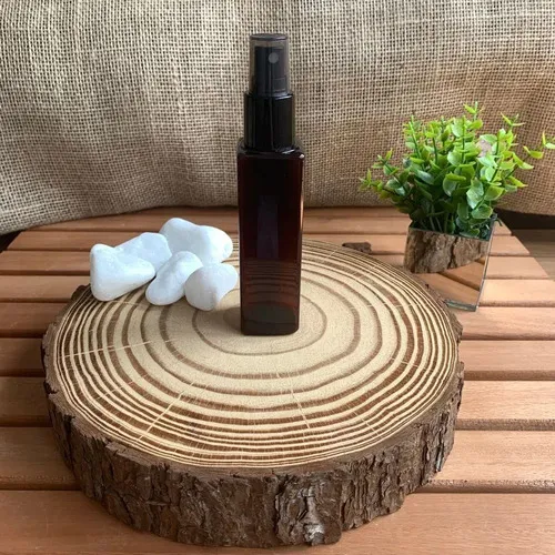 Kit 10 Frasco Pet Ambar Retangular Válvula Spray Foto 1