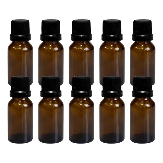 Kit 10 Frasco Vidro Âmbar Gotejador Batoque 10ml Foto 1