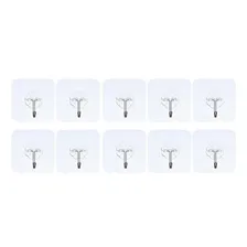 Kit 10 Ganchos Adesivos Parede Transparente AderĂȘncias 4kg Foto mini 1