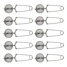 Kit 10 Infusores De Chá Inox Coador Peneira Ervas Qualidade Cor Metálico Foto  mini 1