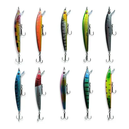 Kit 10 Isca Artificial Meia Água Tucunaré Dourado Robalo Foto 1