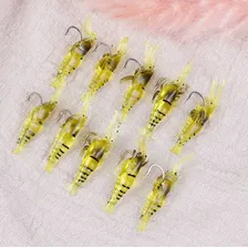 Kit 10 Iscas Artificiais Camarão 4cm Com Anzol Tucunar Foto mini  2