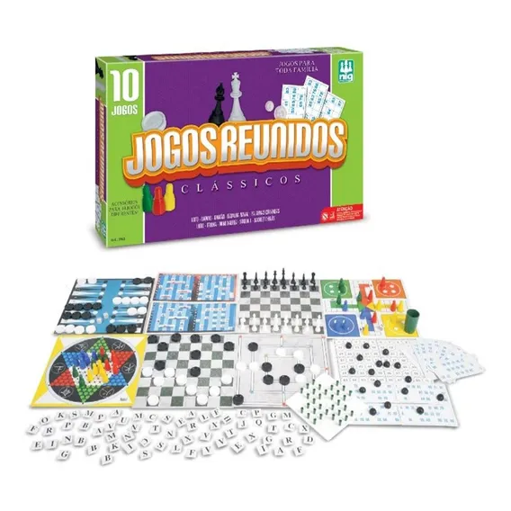 Kit 10 Jogos De Tabuleiro Infantil Reunidos - Nig 1163 Foto 1