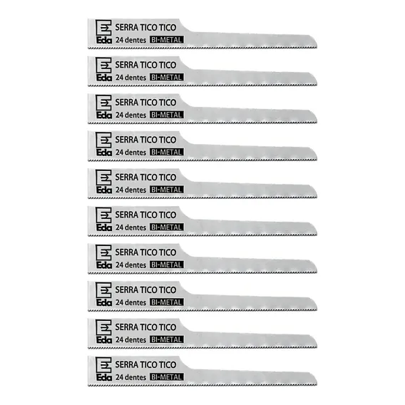 Kit 10 Lâminas Para Serra Tico-tico Pneumática Bimetal 24d Foto 1