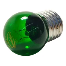 Kit 10 Lâmpada Bolinha 7w 127v E27 Mini Bulbo Verde 110v Foto  mini 1