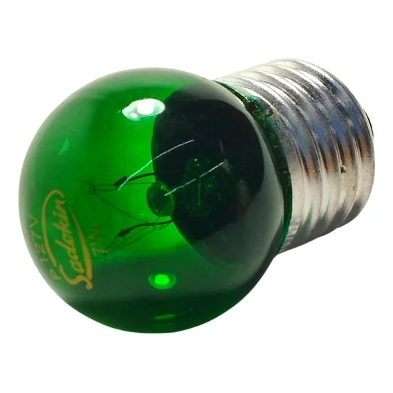 Kit 10 Lâmpada Bolinha 7w 127v E27 Mini Bulbo Verde 110v Foto 1