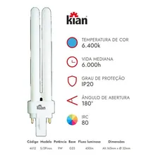 Kit 10 Lampada Compacta S Luminaria Pelicano 9w 2 Pinos Kian Foto mini  2