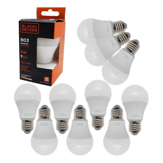 Kit 10 Lampada Led 11w Bulbo A60 E27 Black Decker Bda-1000 Foto 1
