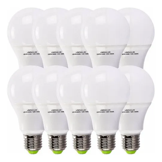Kit 10 Lampada Led 12w E27 Luz Branca Fria 6500k Ourolux Cor Da Luz Branco-frio Voltagem 100v/240v Foto 1