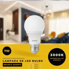 Kit 10 Lampada Led 7w Bulbo 3000k Branco Quente Avant Foto mini 3
