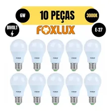 Kit 10 Lampada Led Bulbo A60 6w E27 3000k Amarela Bivolt Fox Foto  mini 1