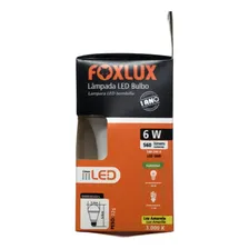 Kit 10 Lampada Led Bulbo A60 6w E27 3000k Amarela Bivolt Fox Foto mini  3