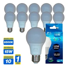 Kit 10 Lâmpada Led E27 15w Residencial Casa E Comercio Cor da luz Branco-frio 127/220V Foto  mini 1