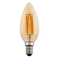 Kit 10 Lâmpada Led Filamento Vela Chama 4w E14 2200k Luz Branco-quente 220v Foto  mini 1