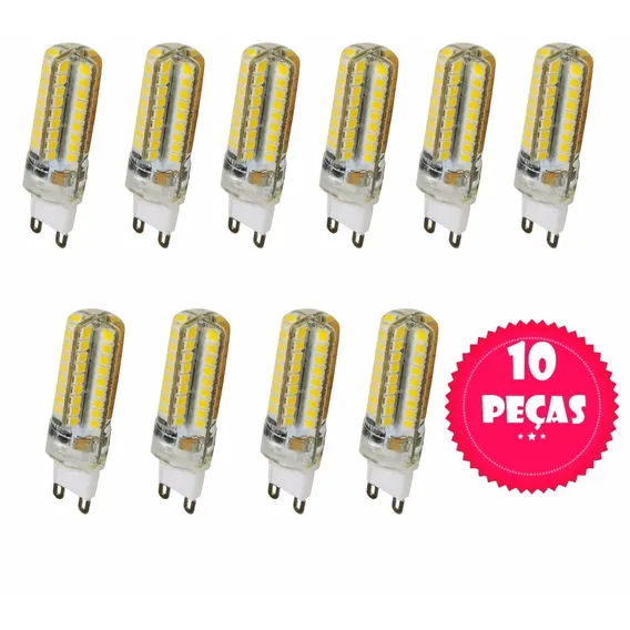 Kit 10 Lâmpada Led Halopim G9 Lustres E Pendentes 5w 6000k Cor Branco Quente (3000K) Foto 1