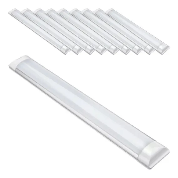 Kit 10 Lampada Led Slim Tubular 120cm Bivolt Completa 40w Luz Branco-frio 127/220v Foto 1