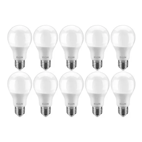 Kit 10 Lâmpadas Bulbo Led A60 15w Bivolt 6500k Elgin Luz 6500k branca fria Foto 1