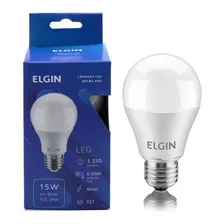 Kit 10 Lâmpadas Bulbo Led A60 15w Bivolt 6500k Elgin Luz 6500k branca fria Foto mini 3