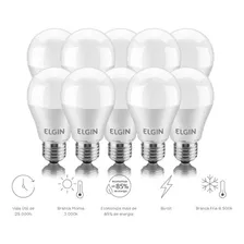 Kit 10 Lâmpadas Bulbo Led A60 15w Bivolt 6500k Elgin Luz 6500k branca fria Foto mini 2