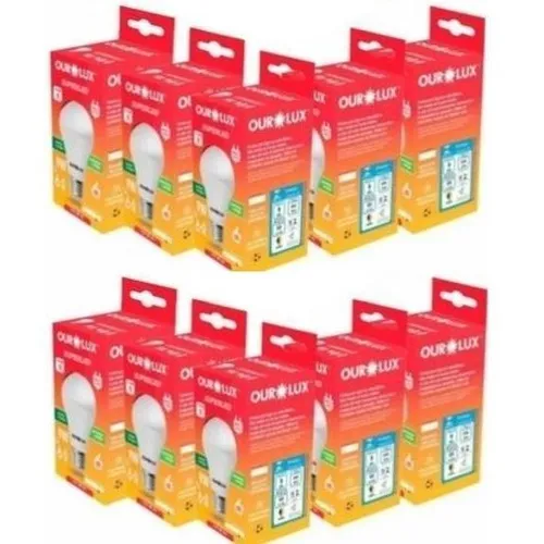 Kit 10 Lampadas Led 12w Ourolux Bivolt Branca 6500k Foto 1