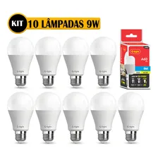 Kit 10 Lâmpadas Led G-light 9w Bulbo E27 6500k Branca Fria Foto  mini 1
