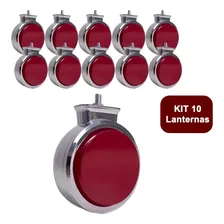 Kit 10 Lanterna Bojuda Foguinho Maria Led Cromada Vermelha Foto mini 2