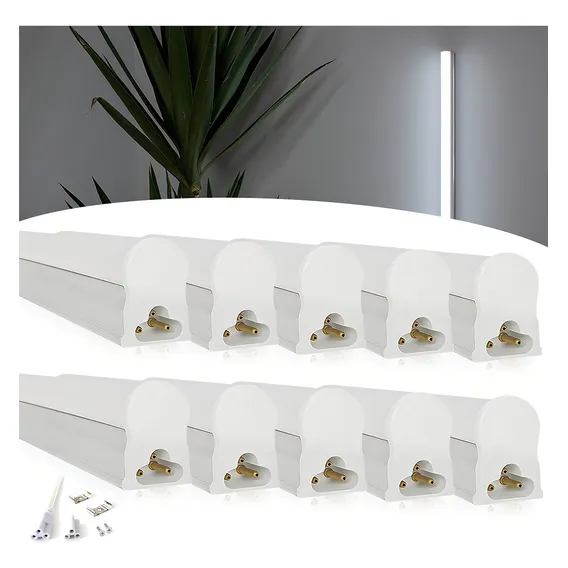 Kit 10 Led Tubular T5 30cm 6w C/calha Acoplada Completa Frio Cor Branco Frio 110v/220v (bivolt) Foto 1