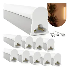 Kit 10 Led Tubular T5 60cm 10w C/ Calha Completa 3000k Luz Branco-quente 110v/220v Foto mini 1