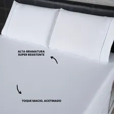 Kit 10 Lençol Solteiro Com Elástico Percal 400 Fios Cor Branco Foto mini  3