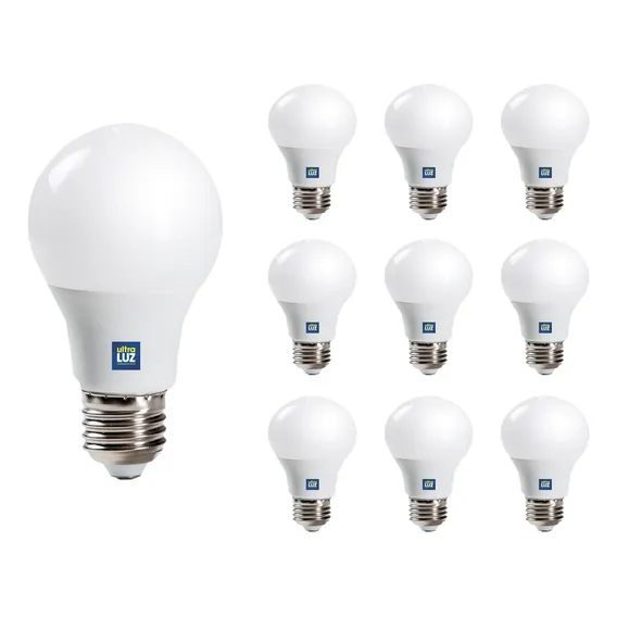 Kit 10 Lâmpada Bulbo Led 9w Amarela 3000k Bivolt Soquete E27 Foto 1